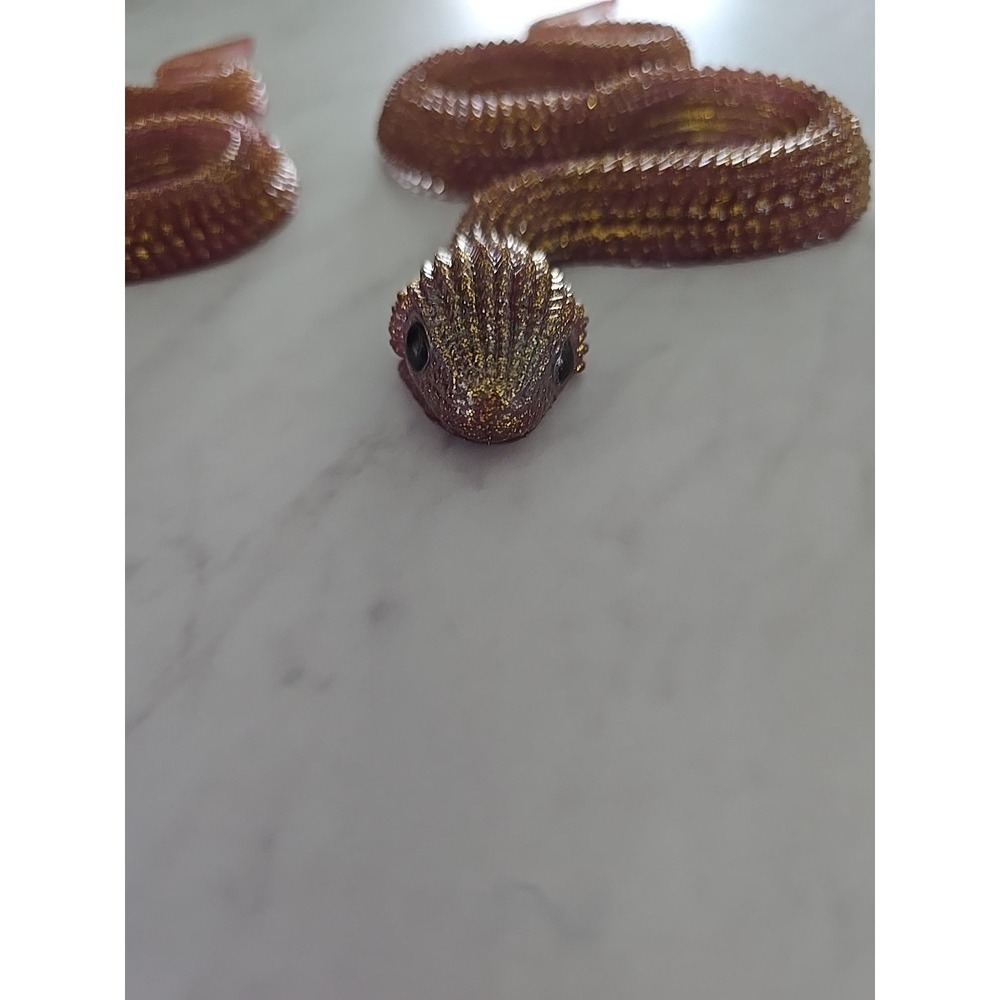 Handmade Resin Snakes Decoration Gift  Pink Gold 2 Snakes. 606 - Picture 6 of 10